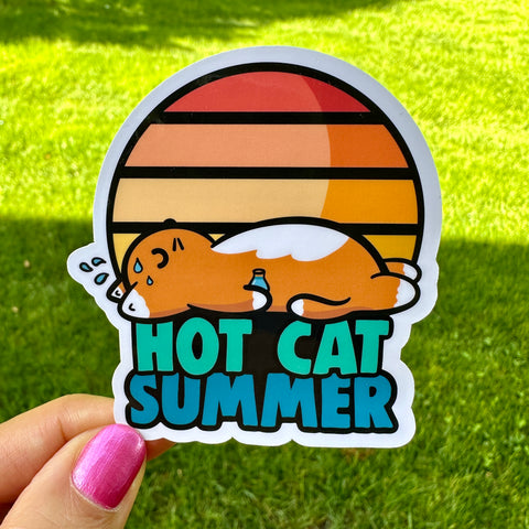 Hot Cat Summer Sticker