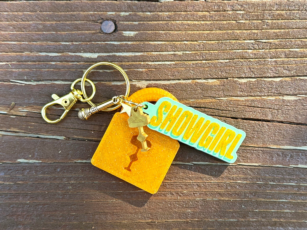 Glitter Lock Bag Charm Keychain