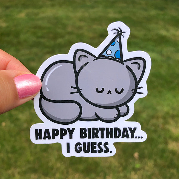 Birthday Cat Sticker