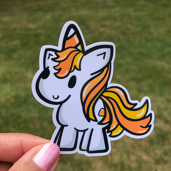Halloween Candy Corn Unicorn Sticker