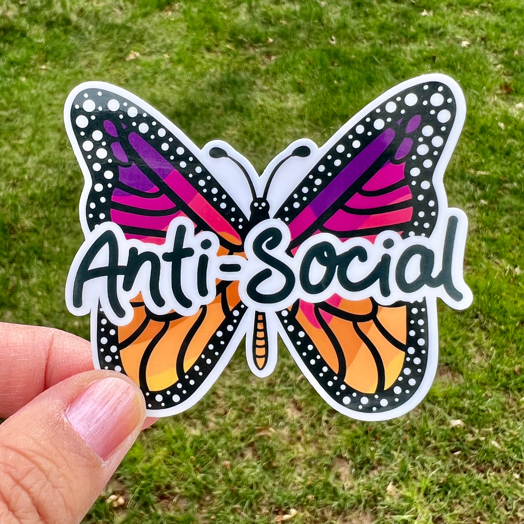 Antisocial Butterfly Sticker
