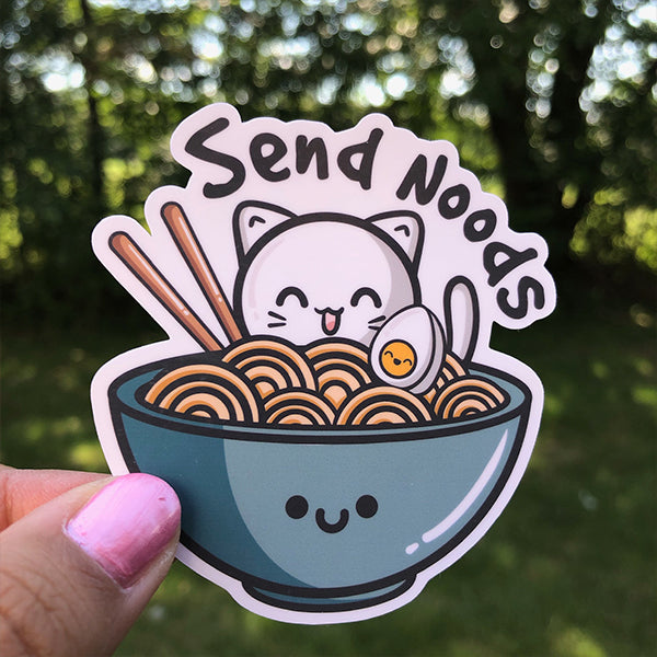 Cute Cat Send Noods Sticker
