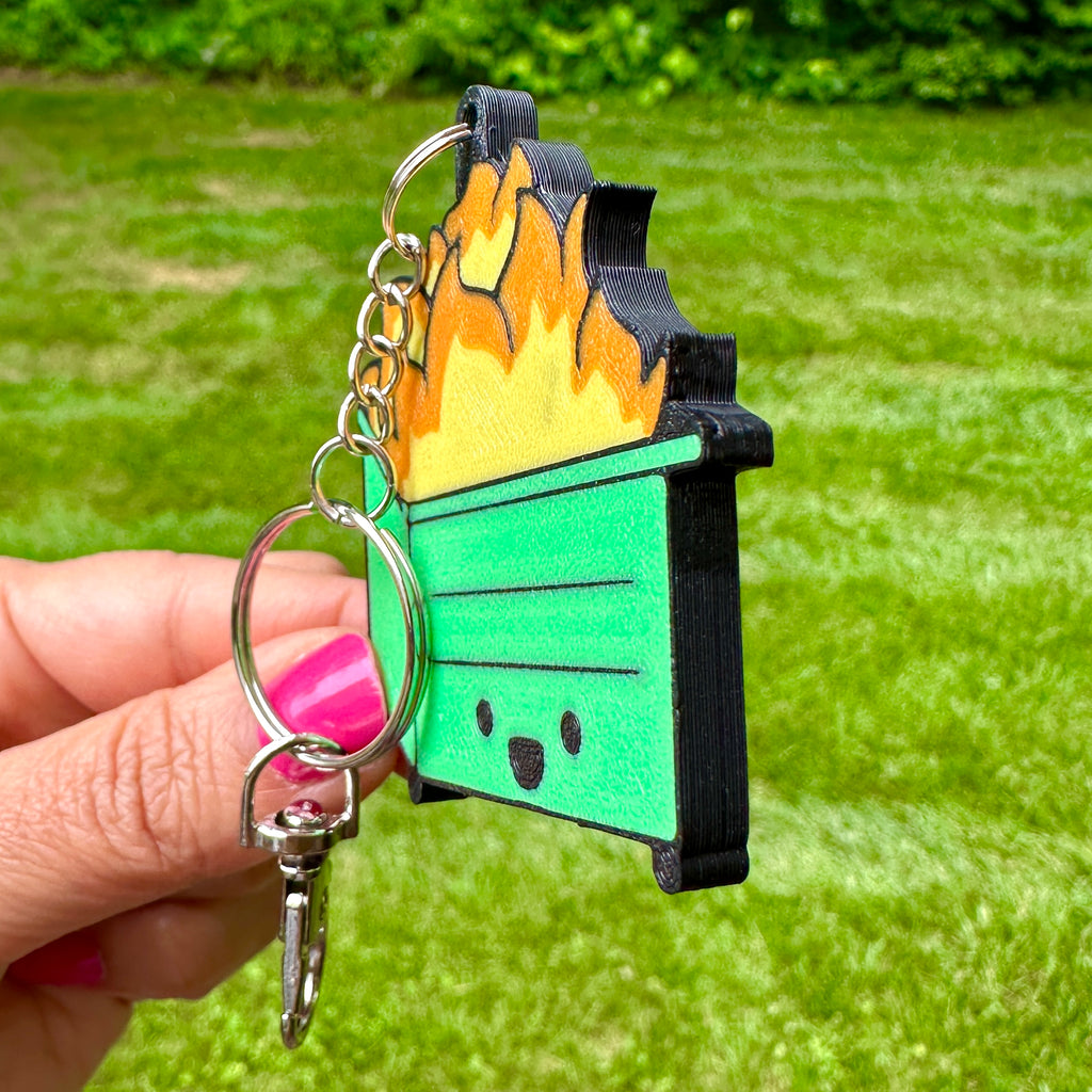 Keychain Fire Design Dumpster Fire Keychain – FishbiscuitDesigns