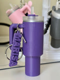Personalized Name Water Bottle Keychain Lip Balm Holder with Charm