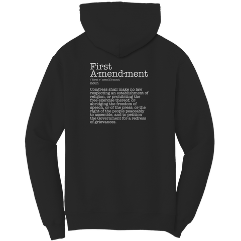 First Amendment Adult Hoodie Print on Back
