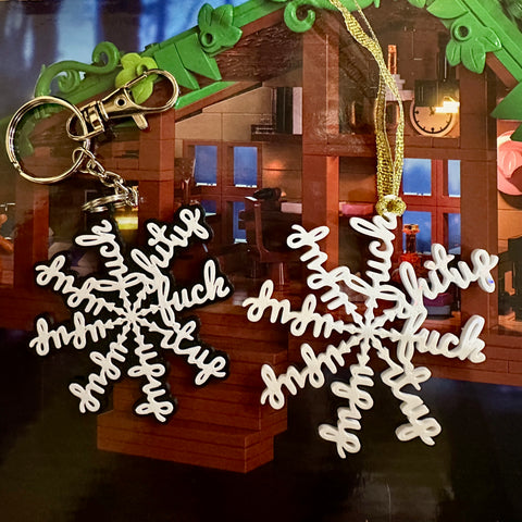 Fuck Shit Up Eras Snowflake Ornament or Keychain Bag Charm