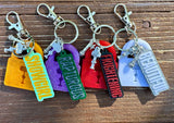 Glitter Lock Bag Charm Keychain