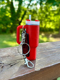 Glitter Music Album Water Bottle Keychain Lip Balm Holder