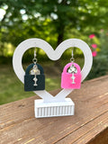 Lock Earrings with Charms