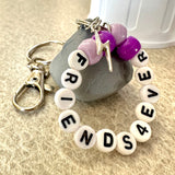 Opalite Rock and Cactus Friendship Bracelet Keychain Bag Charms