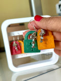 Lock Earrings with Charms