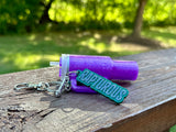 Glitter Music Album Water Bottle Keychain Lip Balm Holder