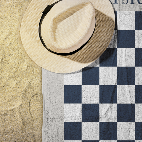 TS Checkers Game Beach Towel