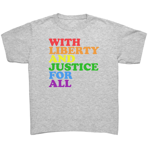 With Liberty and Justice For All Rainbow Pride T Shirt
