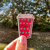Four Cute Christmas Coffee Cups Stickers