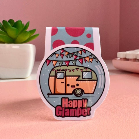 Happy Glamper Camping Magnetic Bookmark