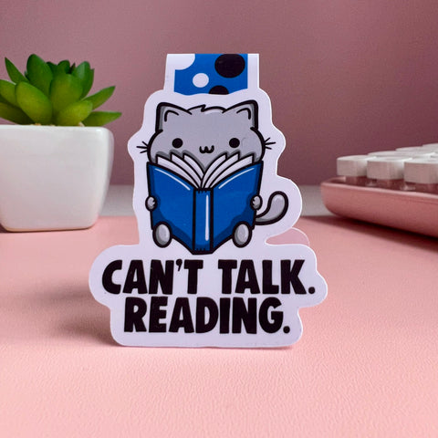 Can’t Talk Reading Cat Magnetic Bookmark