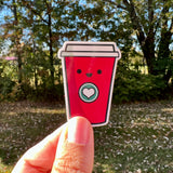 Four Cute Christmas Coffee Cups Stickers