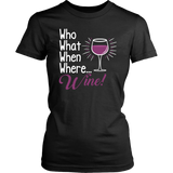 Who What When Where Wine