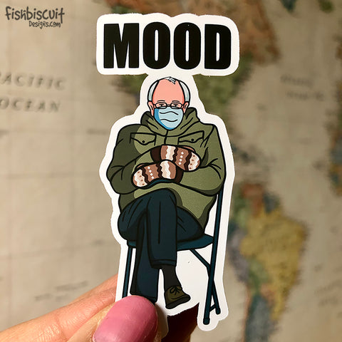 Bernie Sanders Mittens Mood Sticker