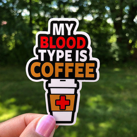 Blood Type Coffee Sticker