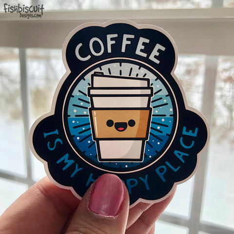 Coffee is My Happy Place Sticker