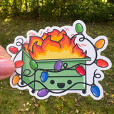 Cute Dumpster Fire Christmas Sticker