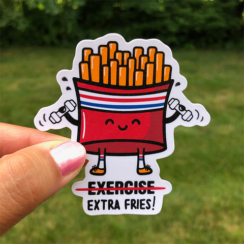 Extra Fries Exercise Sticker