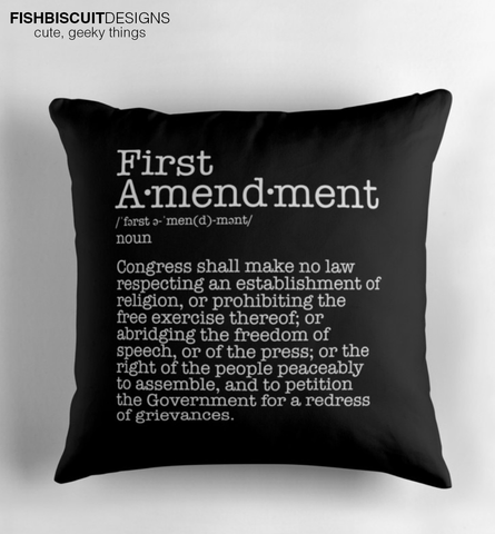 First Amendment Pillow Cover