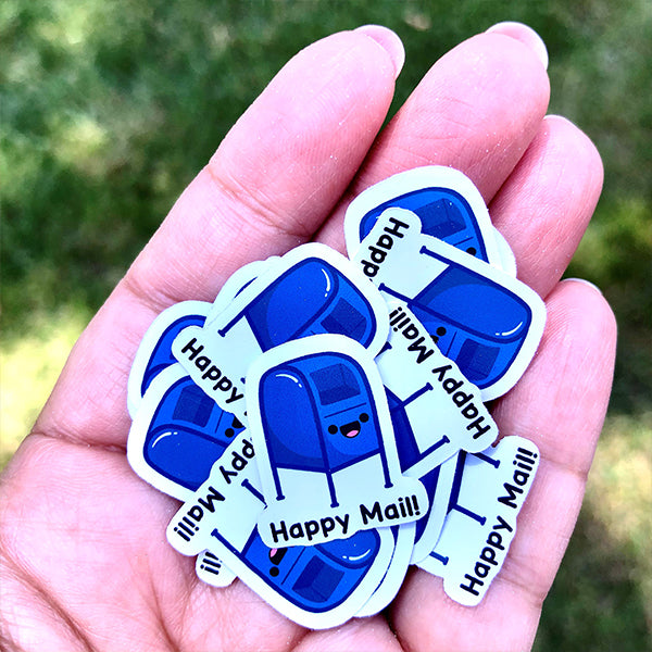 Kawaii Mailbox Mini Happy Mail Stickers | 48 1-Inch Stickers Per Pack