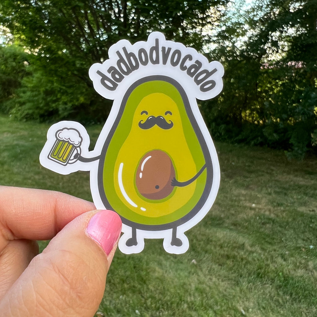 Dad Bod Avocado Sticker