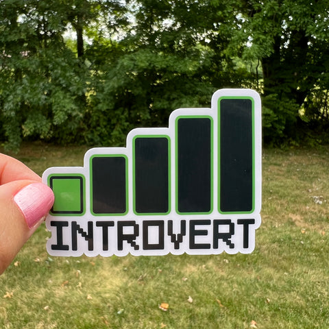 Introvert Low Battery Recharging Sticker