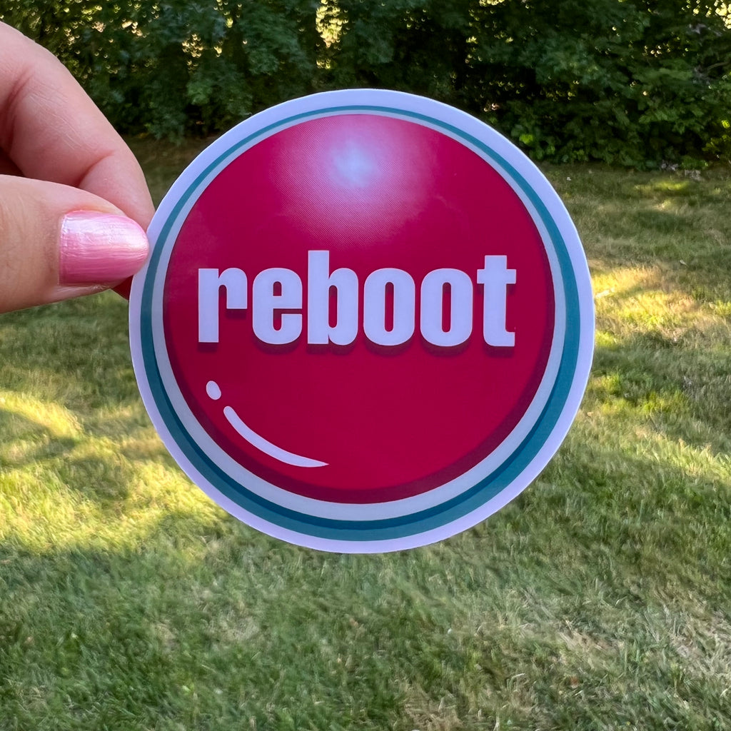 Restart Reboot Big Red Button Sticker