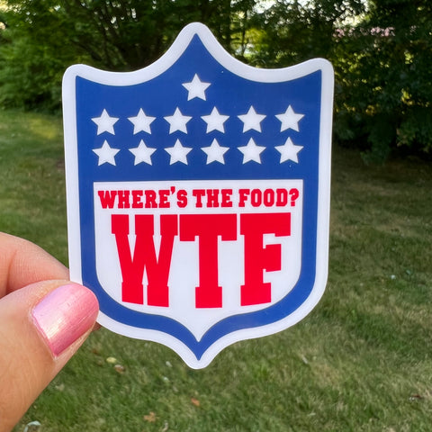 WTF Where’s the Food Football Sports Sticker
