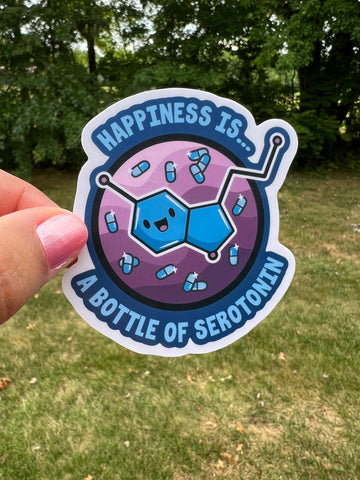 Mental Health Happy Serotonin Anxiety Sticker