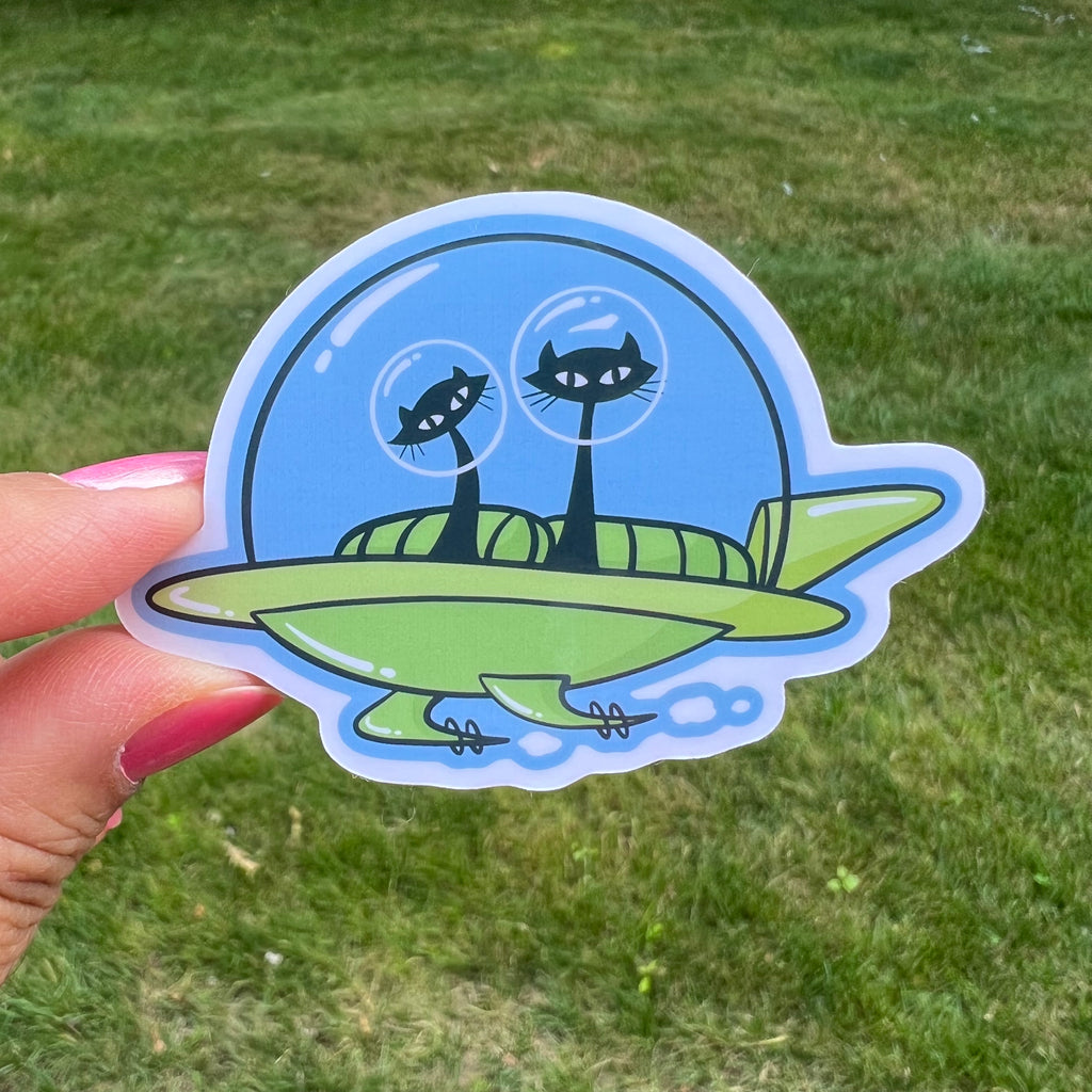 UFO Space Cat Sticker