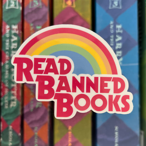 Read Banned Books Rainbow Sticker
