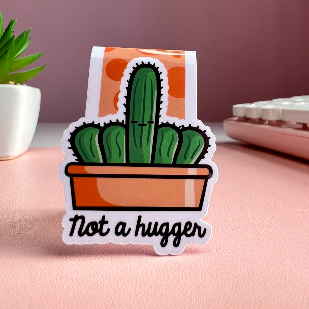 Not a Hugger Cactus Magnetic Bookmark