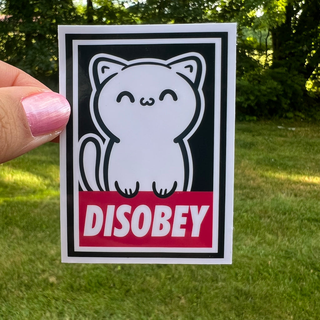 Disobey Cat Sticker