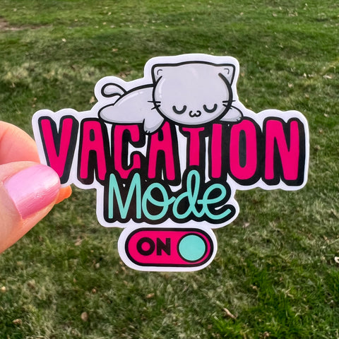 Vacation Mode Cat Sticker