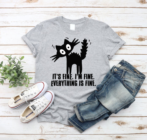 Everything is Fine Cat T-Shirt