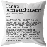 First Amendment Pillow Cover white