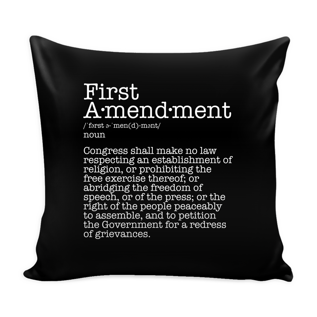 First Amendment Pillow Cover