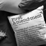 First Amendment Pillow Cover white