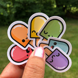 Rainbow Popsicles 6 Mini Sticker Set