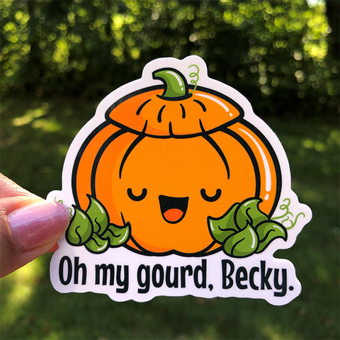 Oh My Gourd Becky Halloween Pumpkin Sticker