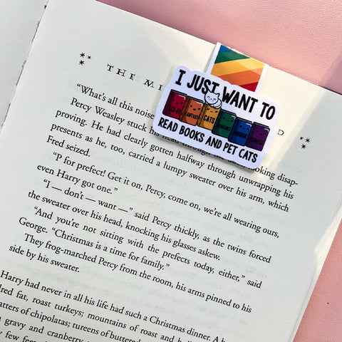 Read Books and Pet Cats Magnetic Bookmark