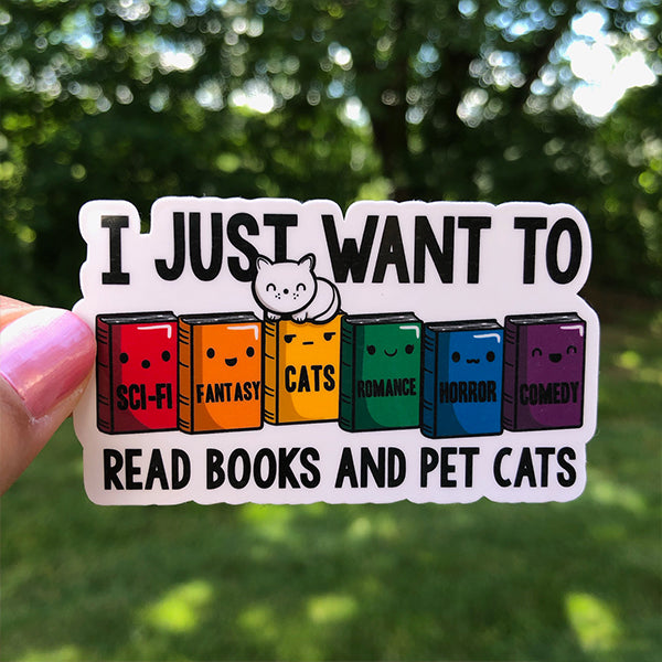 Books and Cats Sticker