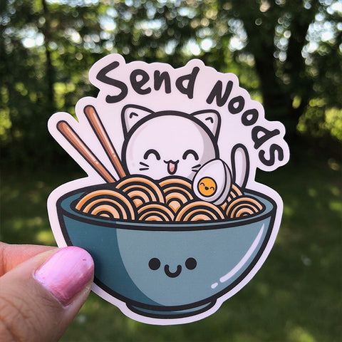 Cute Cat Send Noods Sticker