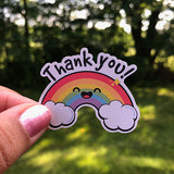 Kawaii Rainbow Mini Thank You Stickers | 15 2-Inch Stickers Per Pack